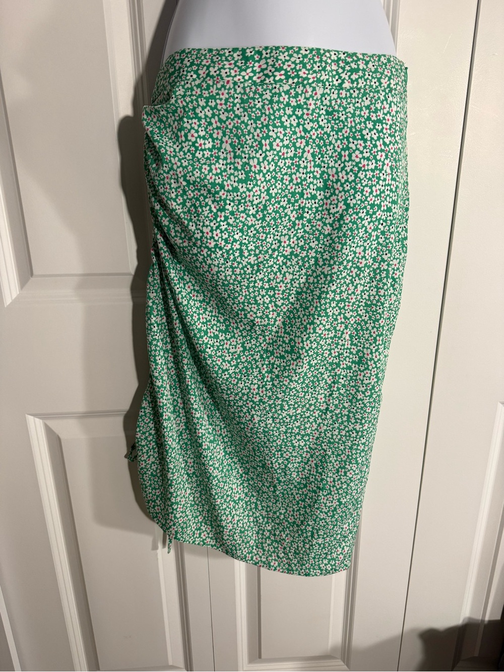 Green Floral Midi Skirt